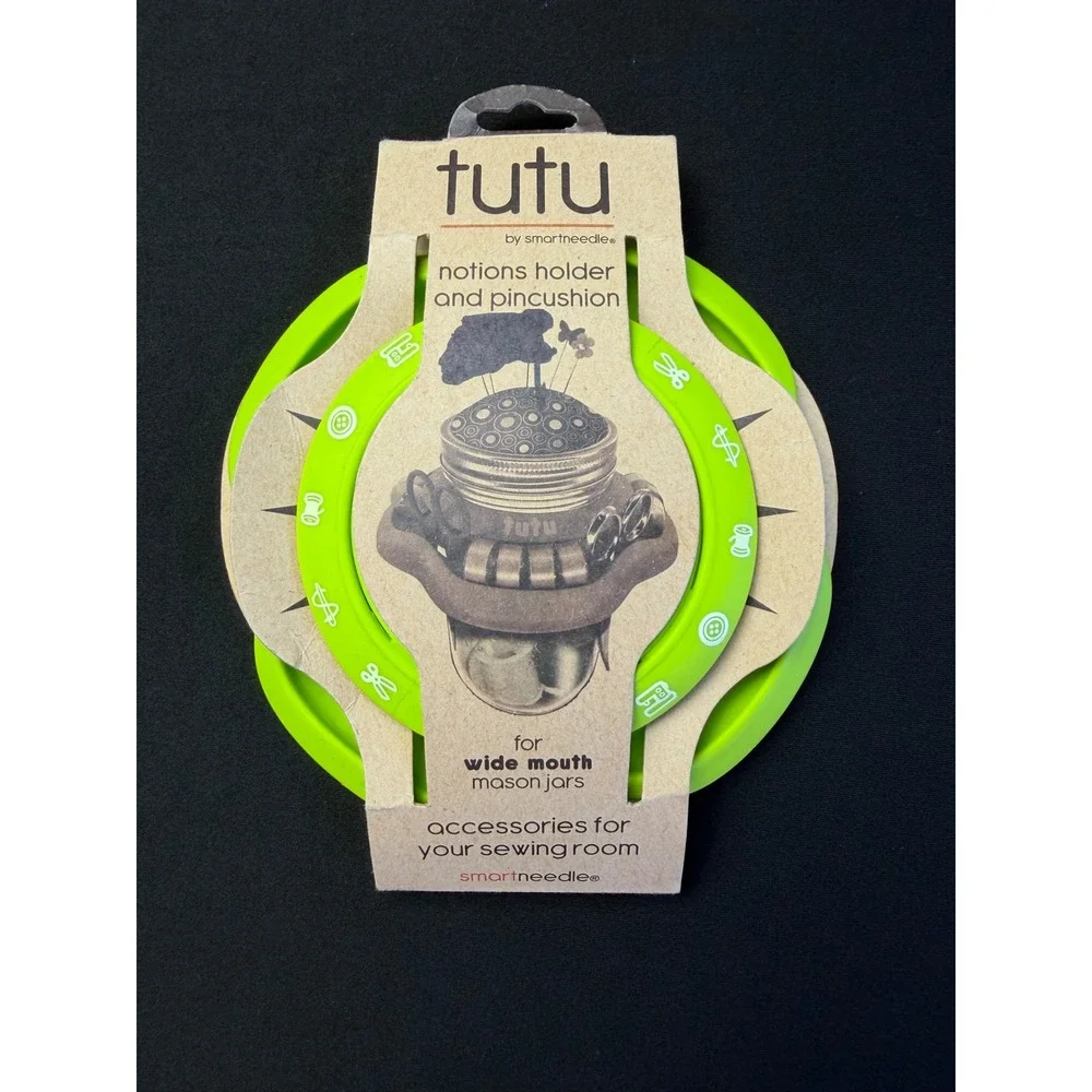 Smartneedle Tutu Notions Holder Pincushion Wide Mouth Mason Jar Sewing Caddy